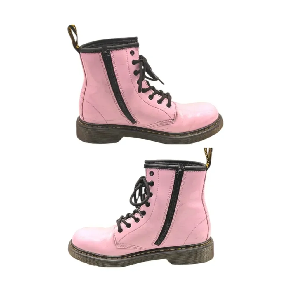 Dr. Martens 1460 8-Eye Patent Boot Pale Pink Kids Youth Side Zip Size 3  S4102